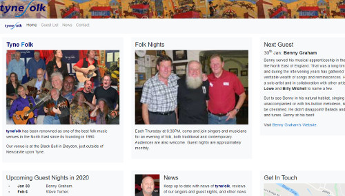 Tyne Folk Website Screenshot